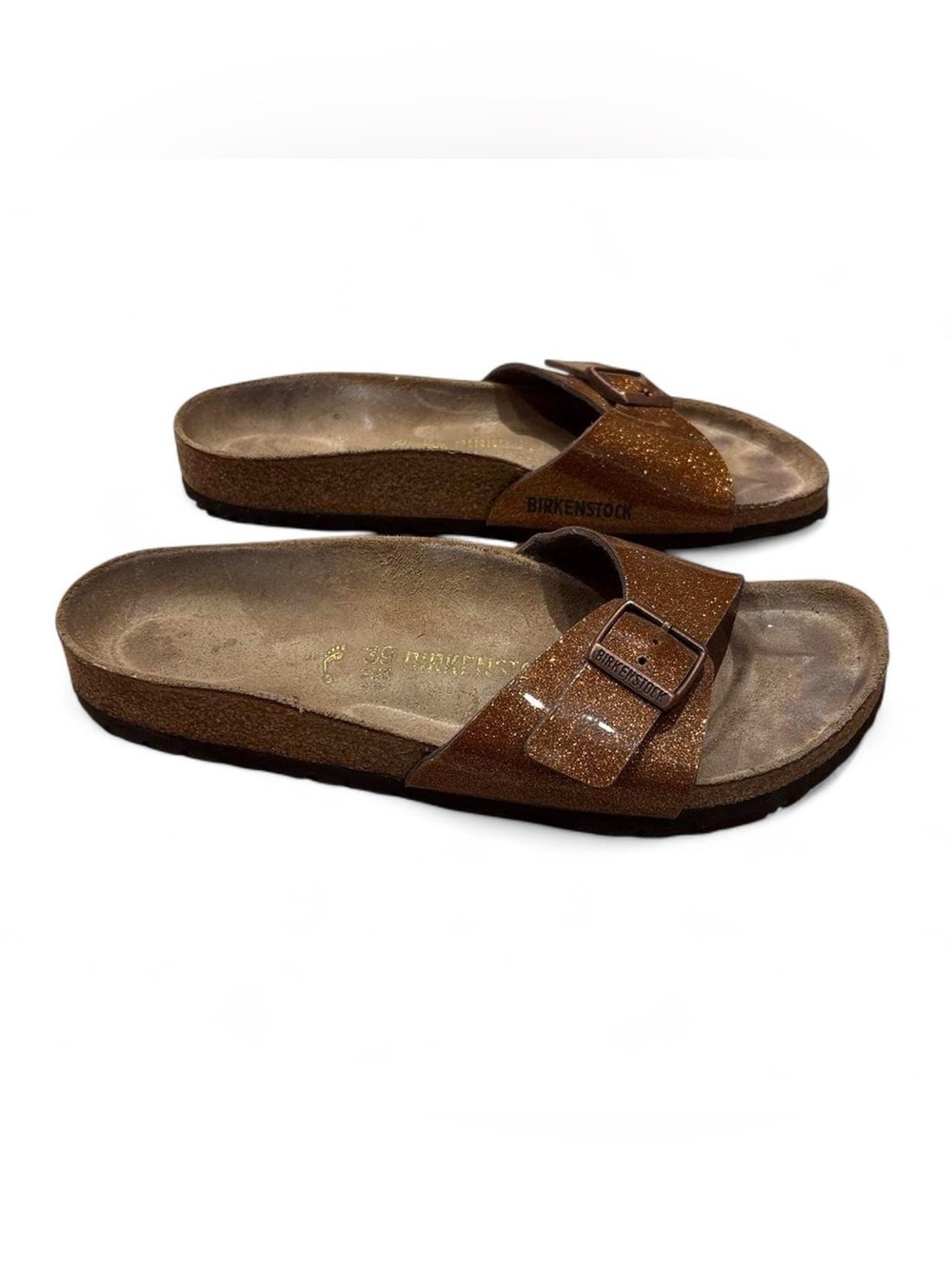 Birkenstock Madrid Birko Flor Bronze Brown glitter sandals - Picture 2 of 6